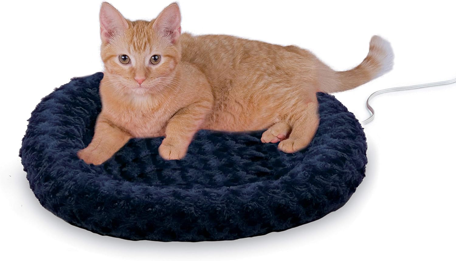K&H Heated Cat Bed, Thermo-Kitty Fashion Splash Indoor, Safety Listed Blue
