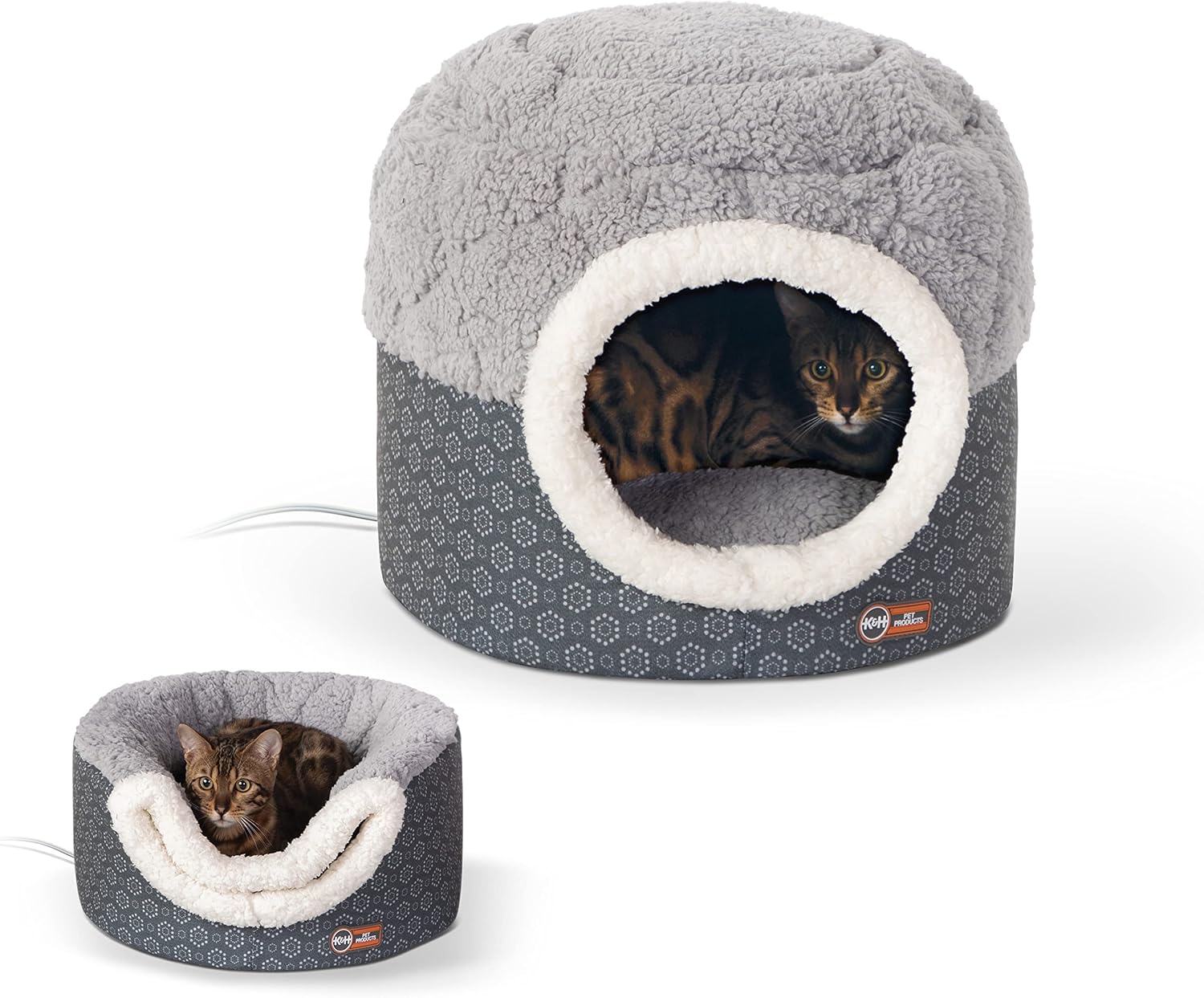 K&H Heated Cat Bed, Thermo-Pet Nest Indoor, Safety Listed, Small Gray, 4W