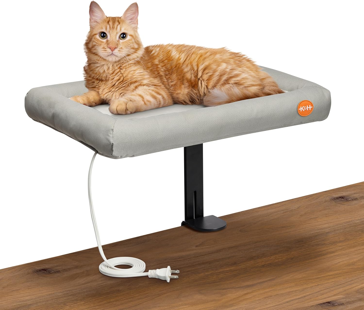 K&H Heated Cat Bed, Thermo Pet Desk Bed, Adjustable Height, Safety Listed