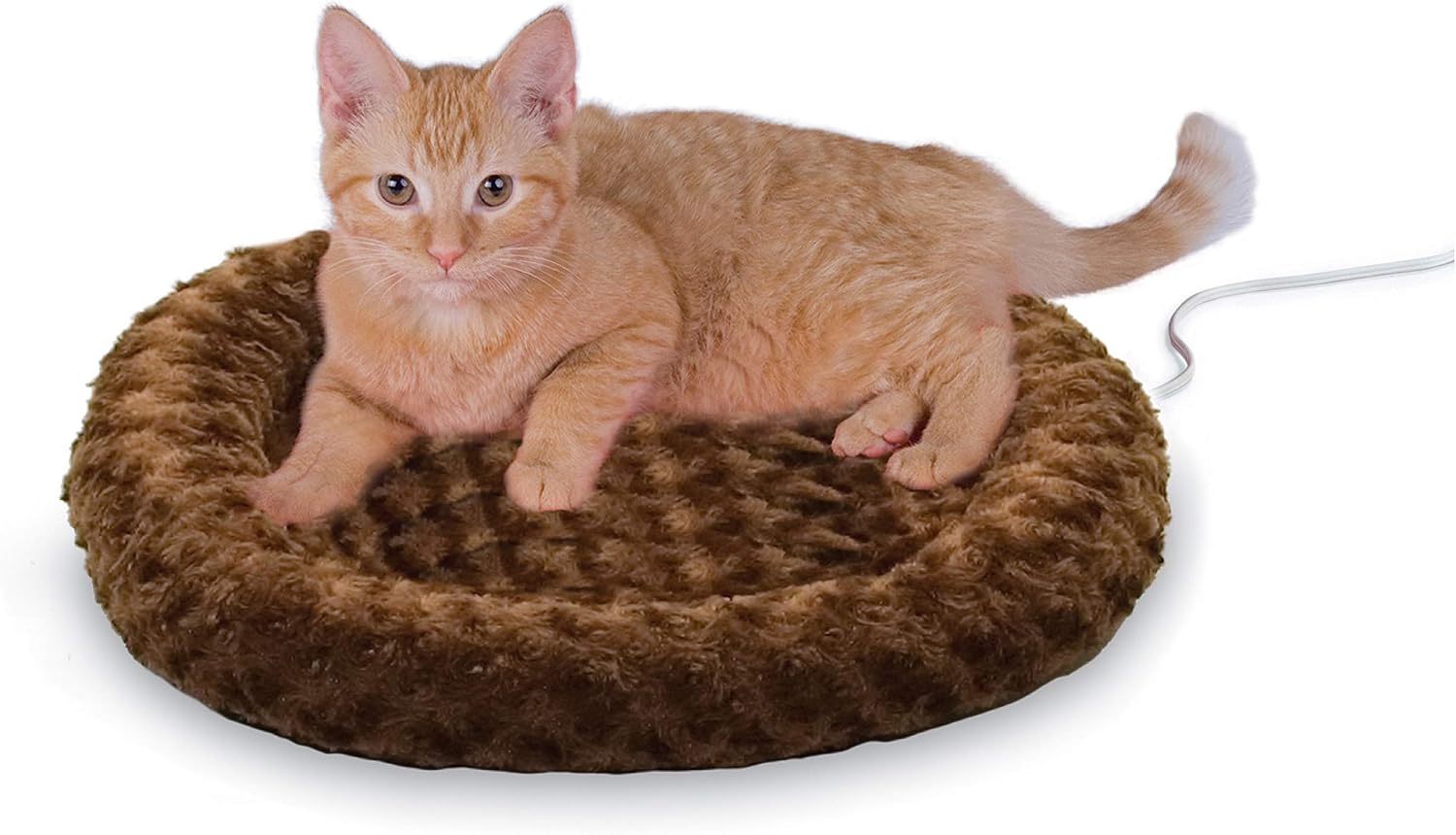 K&H Heated Cat Bed, Thermo-Kitty Fashion Splash Indoor, Safety Listed Mocha