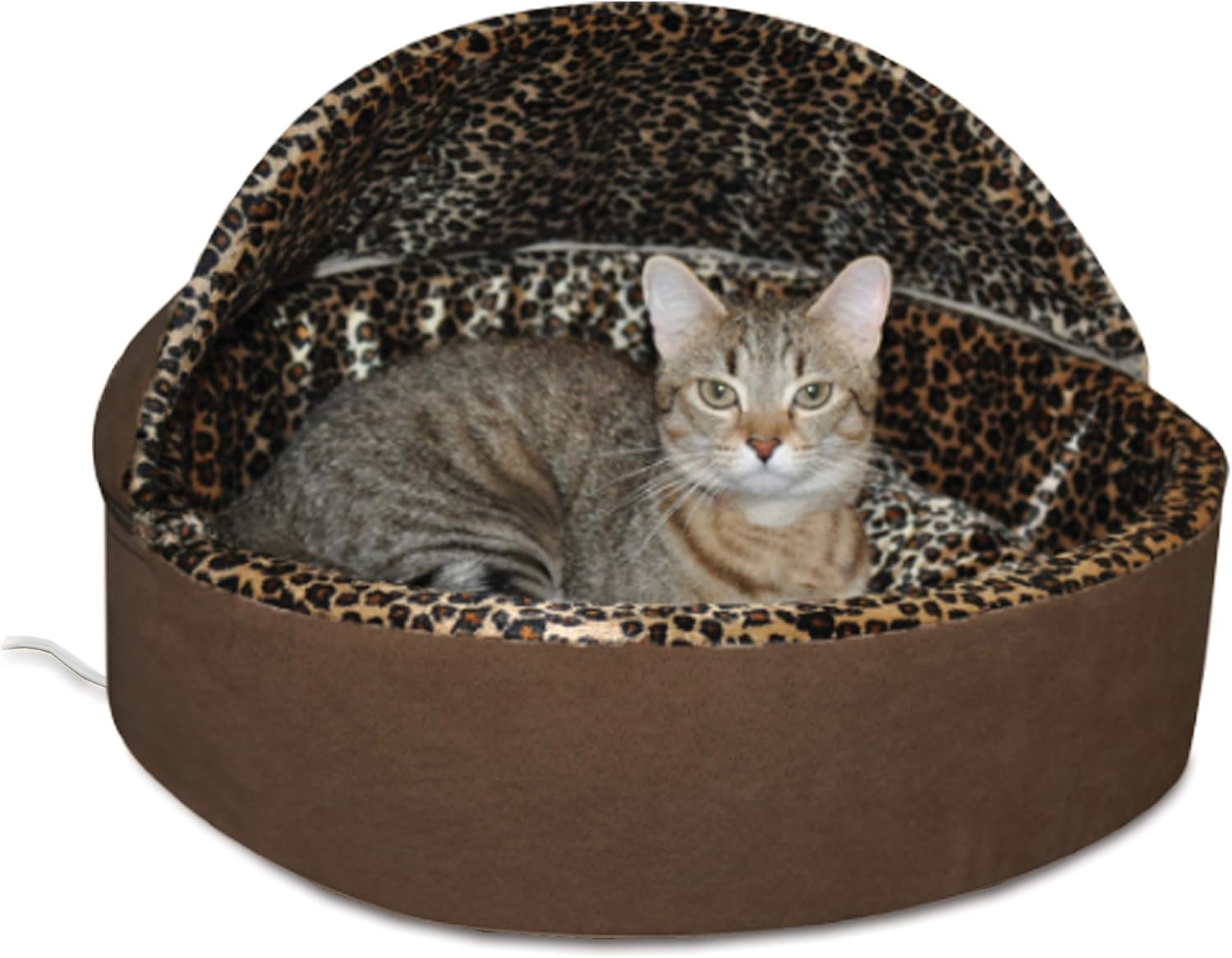 K&H Heated Cat Bed, Thermo-Kitty Bed Deluxe, Indoor, Safety Listed, 16in Mocha