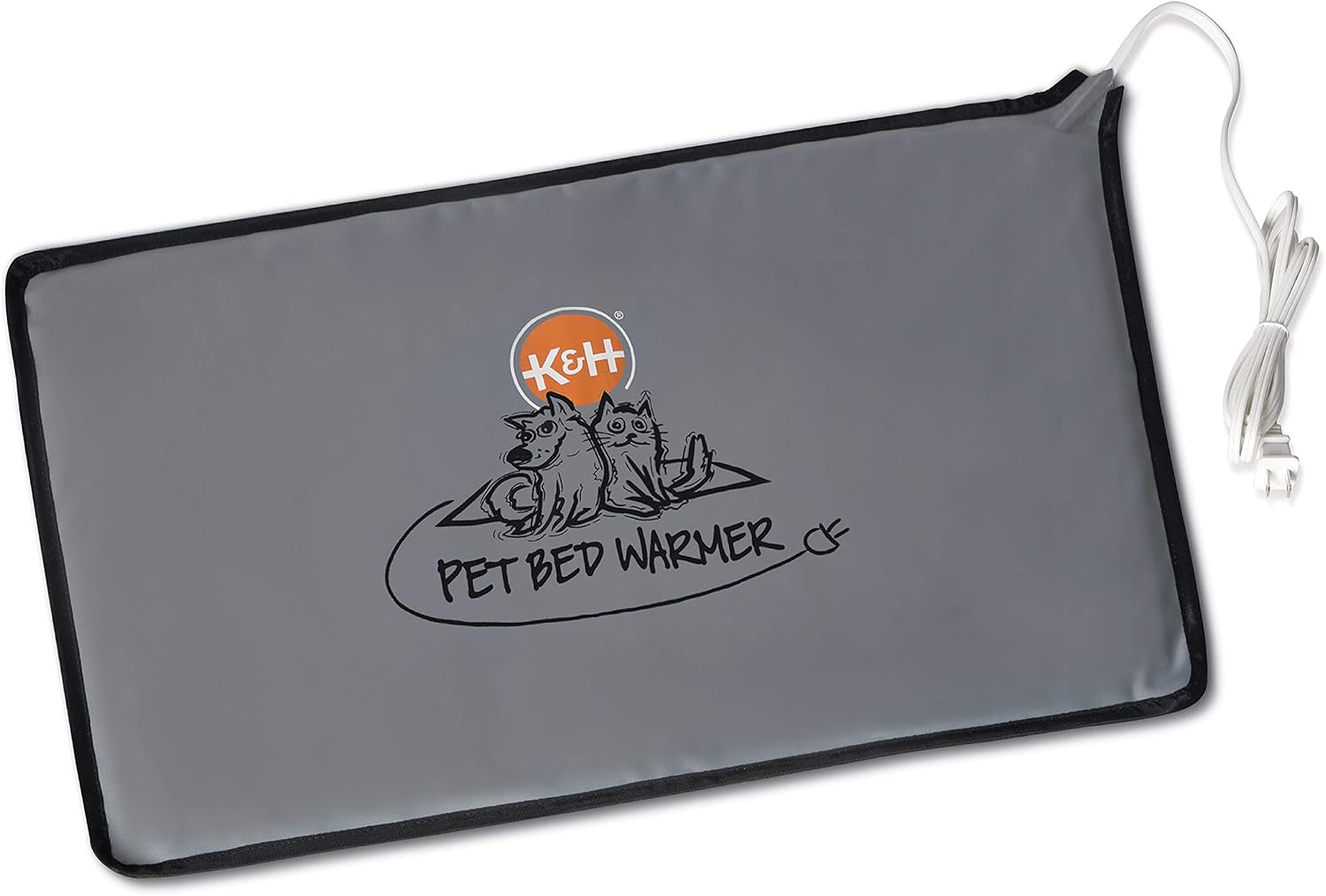 K&H Pet Bed Warmer, Safety Listed, Dog Heating Pad, XL 26.5 X 16.75in Gray