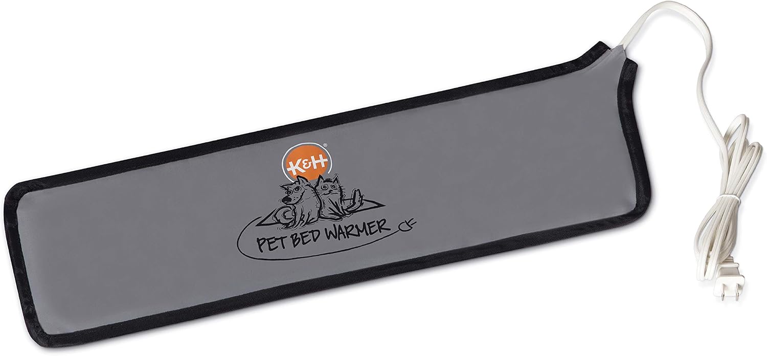 K&H Pet Bed Warmer, Safety Listed, Cat Heating Pad, Medium 20.5x6.75in Gray