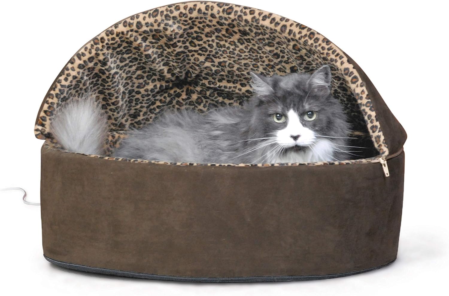 K&H Heated Cat Bed, Thermo-Kitty Bed Deluxe Indoor, Safety Listed, 20in Mocha