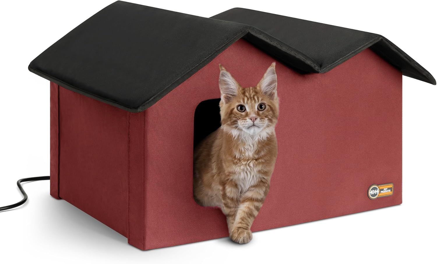 K&H Heated Cat House, Outdoor Extra-Wide Kitty House, Safety Listed, 20W