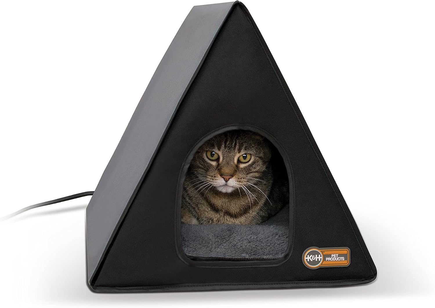 K&H Outdoor Cat House Heated A-Frame Shelter for Outside, Safety Listed 20W