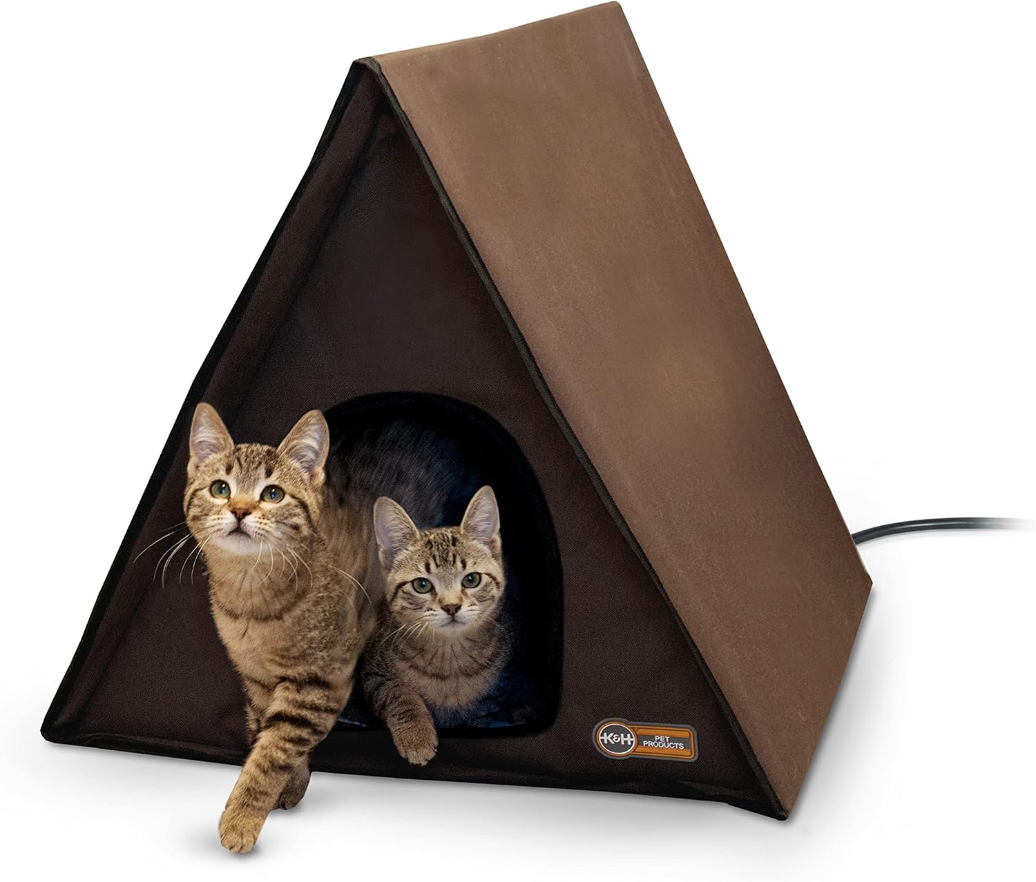 K&H Outdoor Cat House Heated Multi-Kitty A-Frame Shelter, Safety Listed 20W