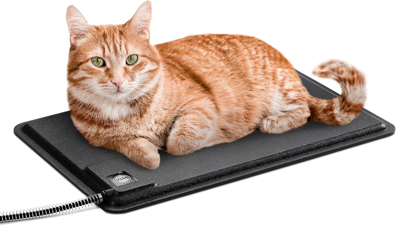 K&H PET PRODUCTS Extreme Weather Outdoor Kitty Pad, Heated, for Indoor and Outdoor Use Black Small 12.5 X 18.5 Inches 40W