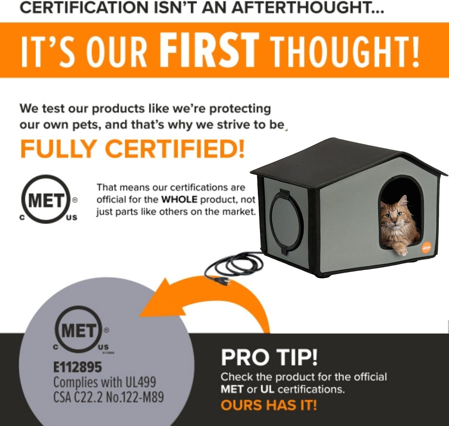 K&H Heated Cat House for Outside, Extreme Cold Weatherproof Shelter, 20W