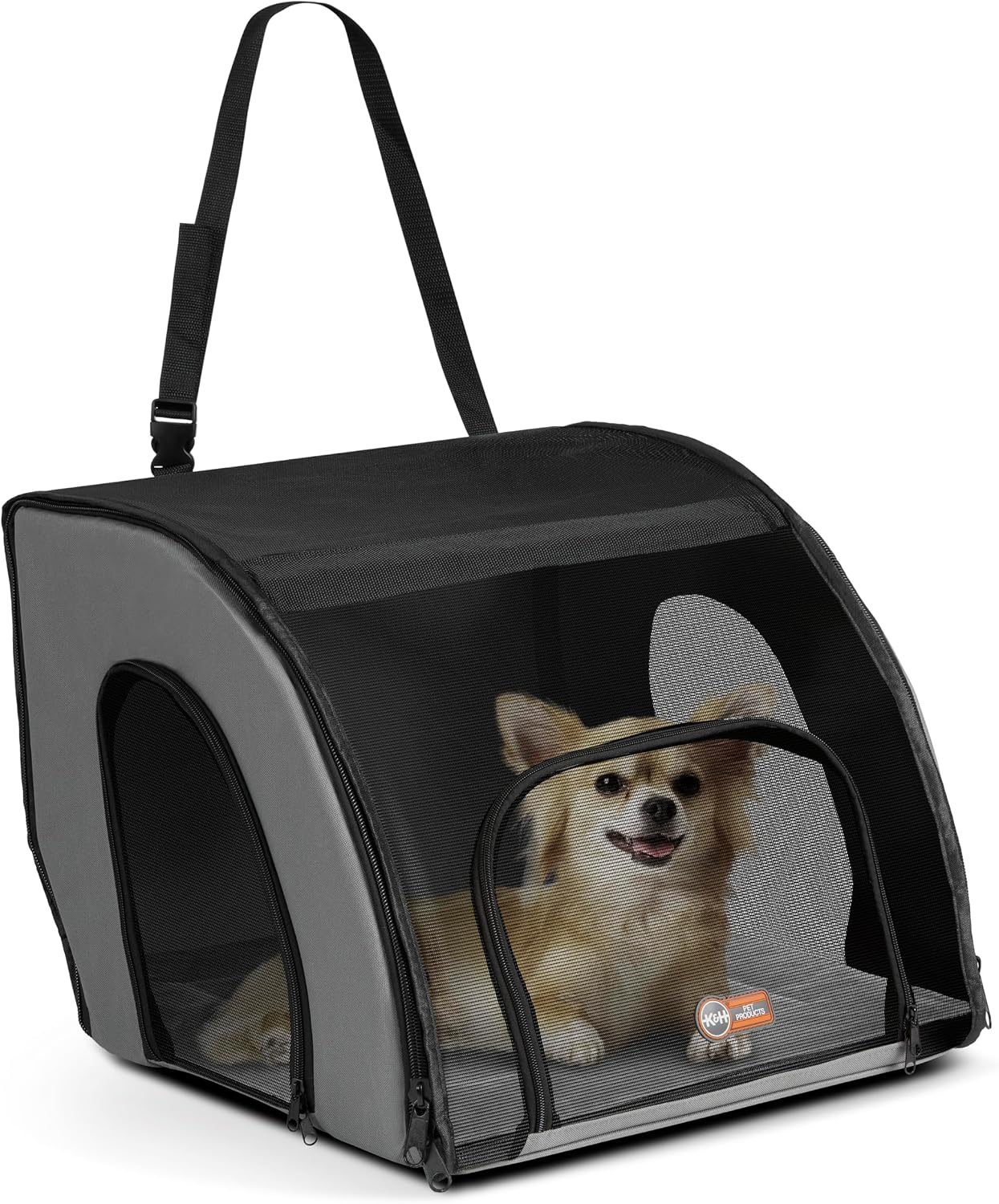 K&H Dog Car Seat, Travel Safety Carrier for Pets, Small, Gray/Black