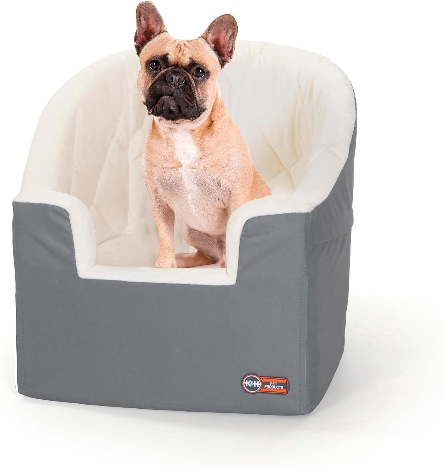 K&H Bucket Booster Dog Car Seat, Cat & Dog Booster Seat, Small Gray/Cream