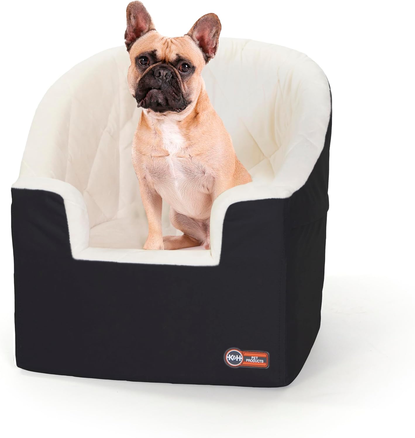K&H Bucket Booster Dog Car Seat, Cat & Dog Booster Seat, Small Black/Cream