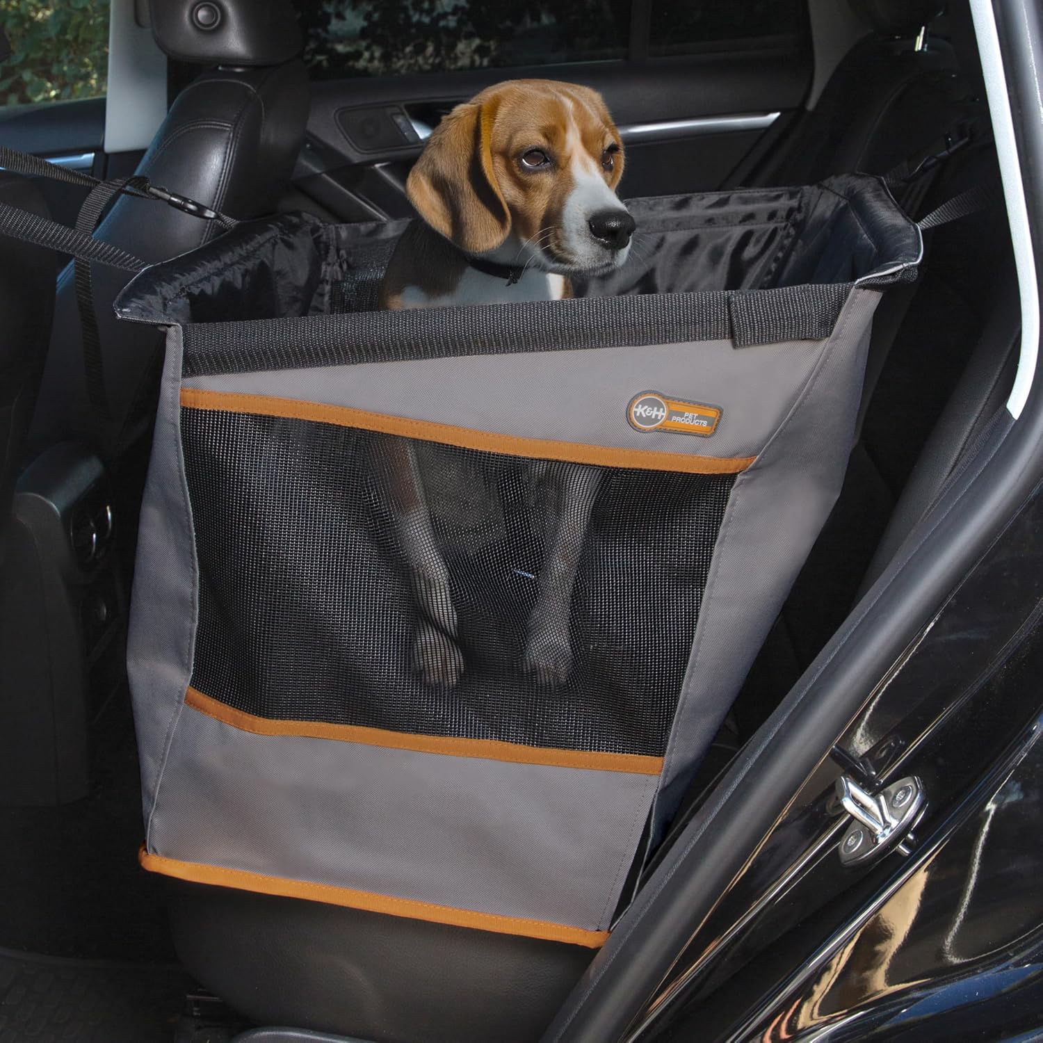 K&H Buckle N Go Dog Car Seat for Small to Medium Pets, 21 X 13 X 19in Gray