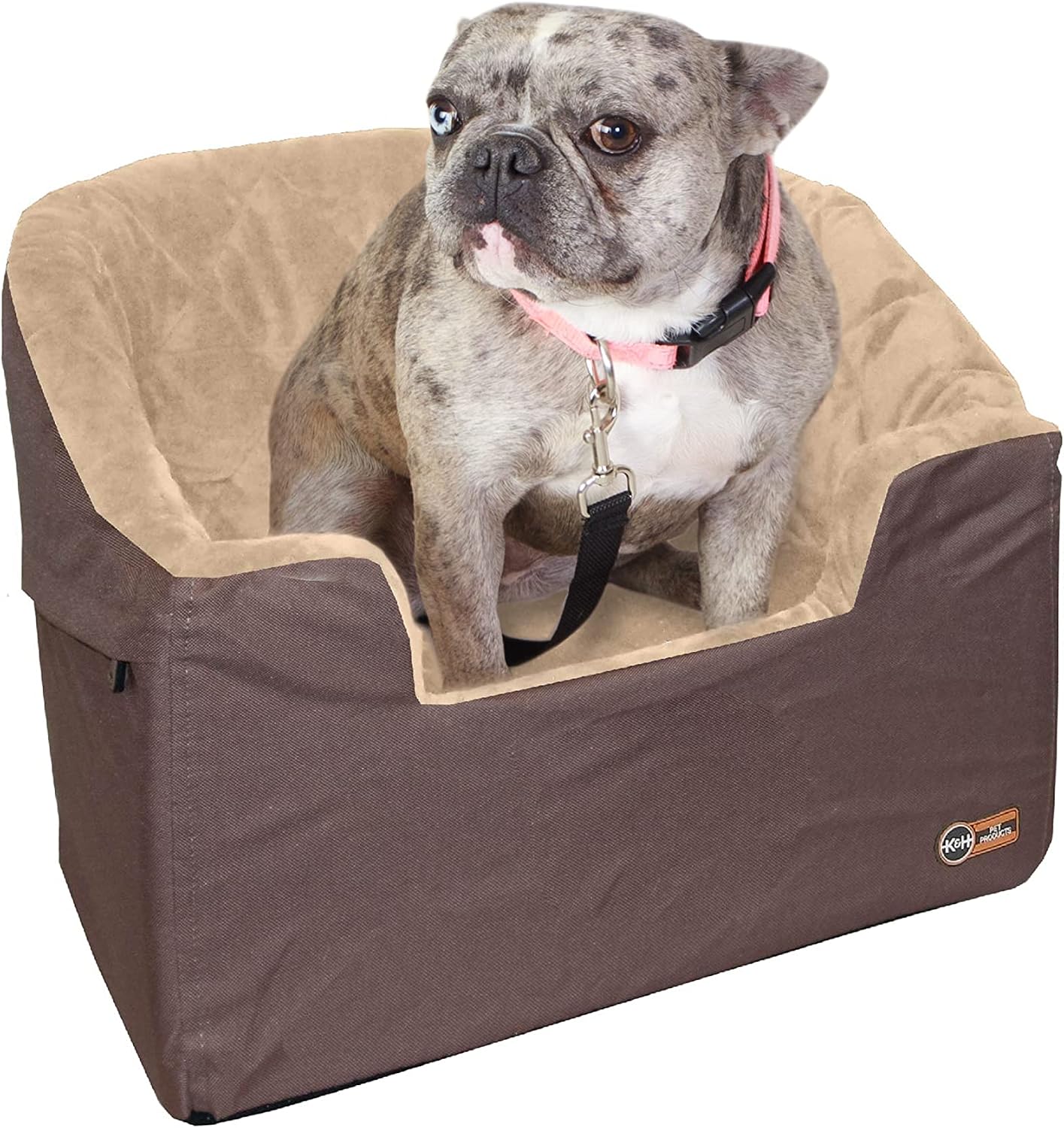 K&H Bucket Booster Dog Car Seat, Cat & Dog Booster Seat, Large Tan/Tan