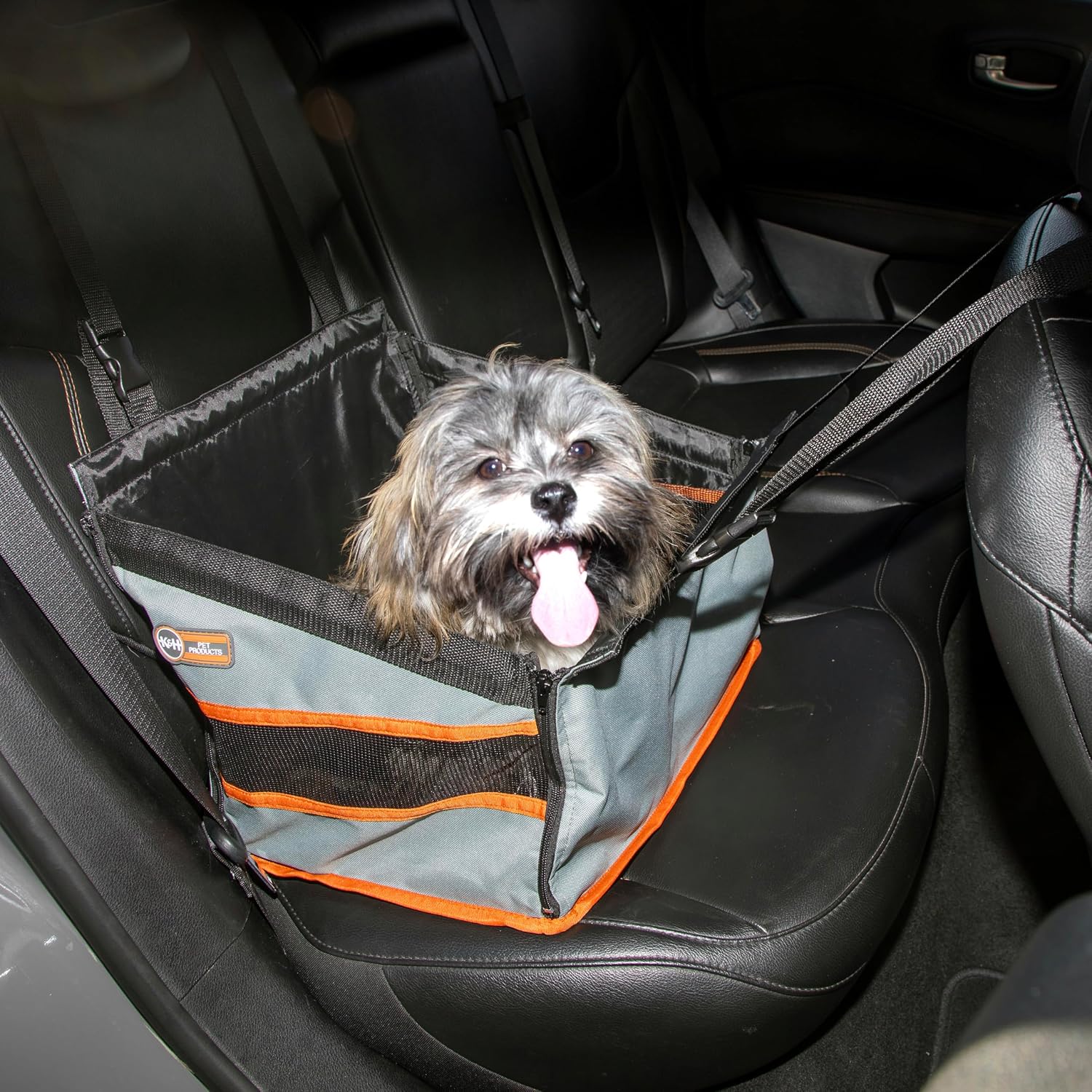 K&H Buckle N Go Dog Car Seat for Small Pets, 16 X 14 X 14in Gray