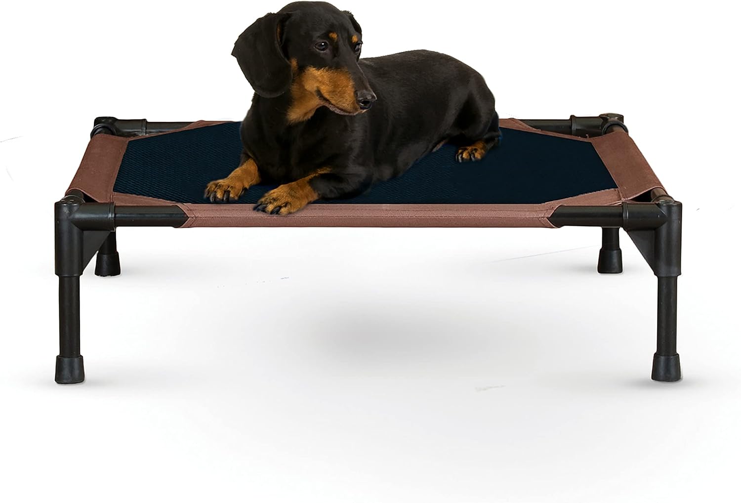 K&H Outdoor Elevated Dog Bed for Small Pets, Green, Small 22x17in Chocolate/Black Mesh
