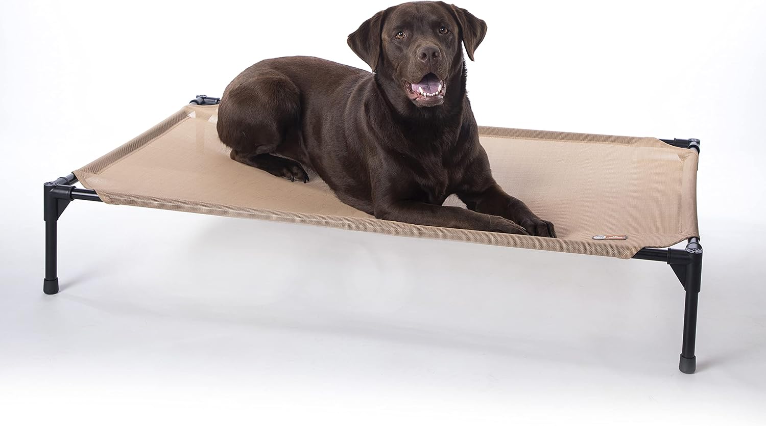 K&H Outdoor Elevated Dog Bed for Medium & Large Pets, Tan, Large 42x30in Tan Mesh