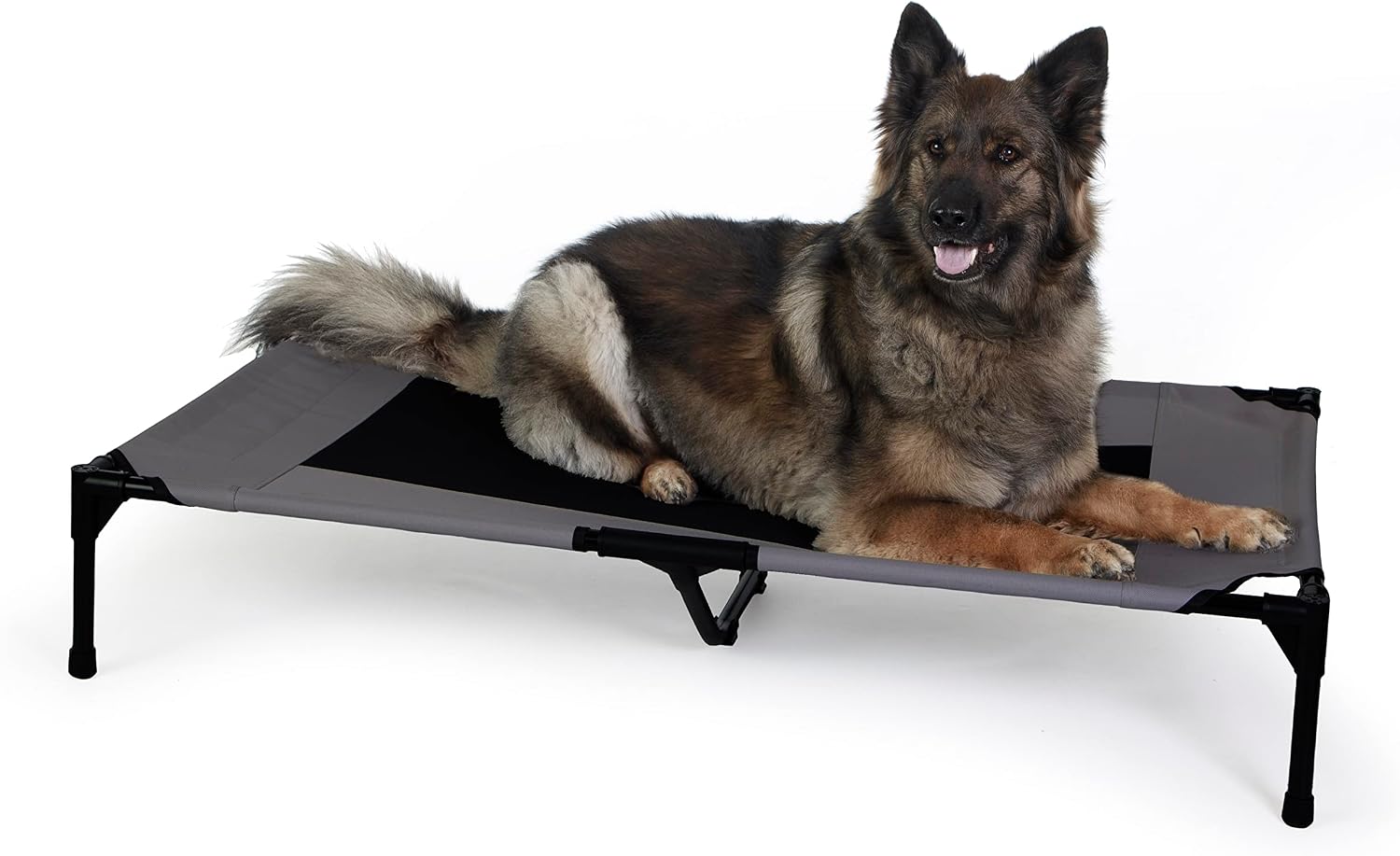 K&H Outdoor Elevated Dog Bed for Large & X-Large Pets, Charcoal, XL 50x32in Charcoal/Black Mesh
