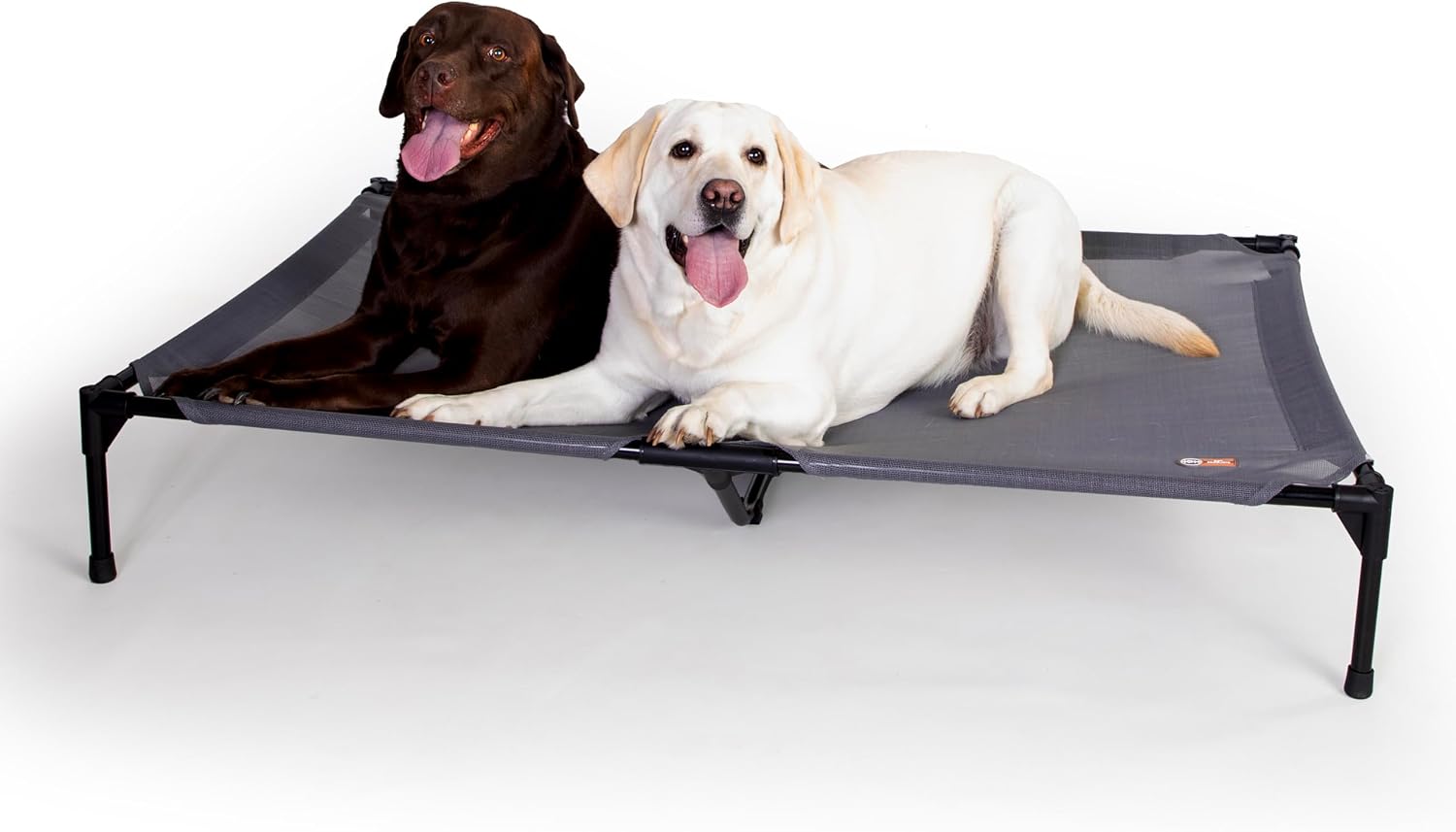 K&H Outdoor Elevated Dog Bed for XL & Giant Pets, Gray, Jumbo 56x38in Gray Mesh