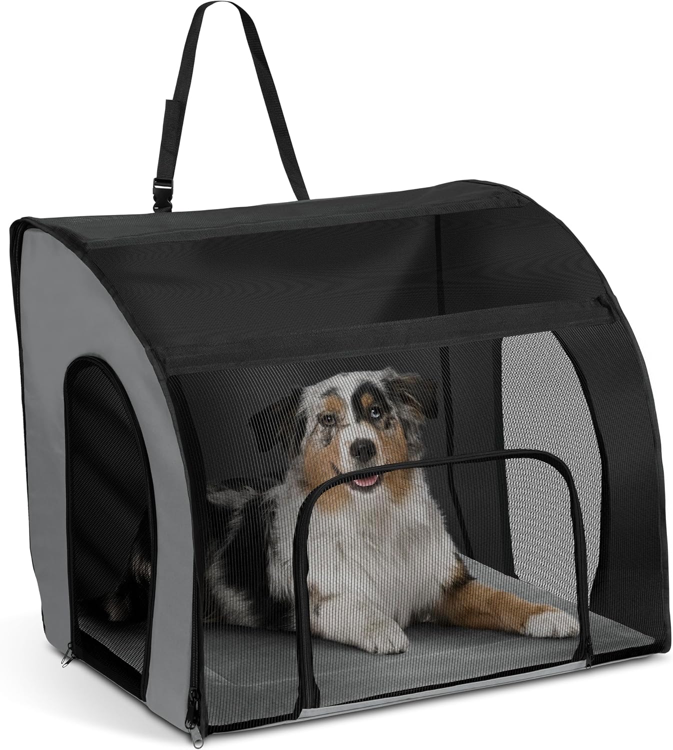 K&H Dog Car Seat, Travel Safety Carrier for Pets, Large, Gray/Black