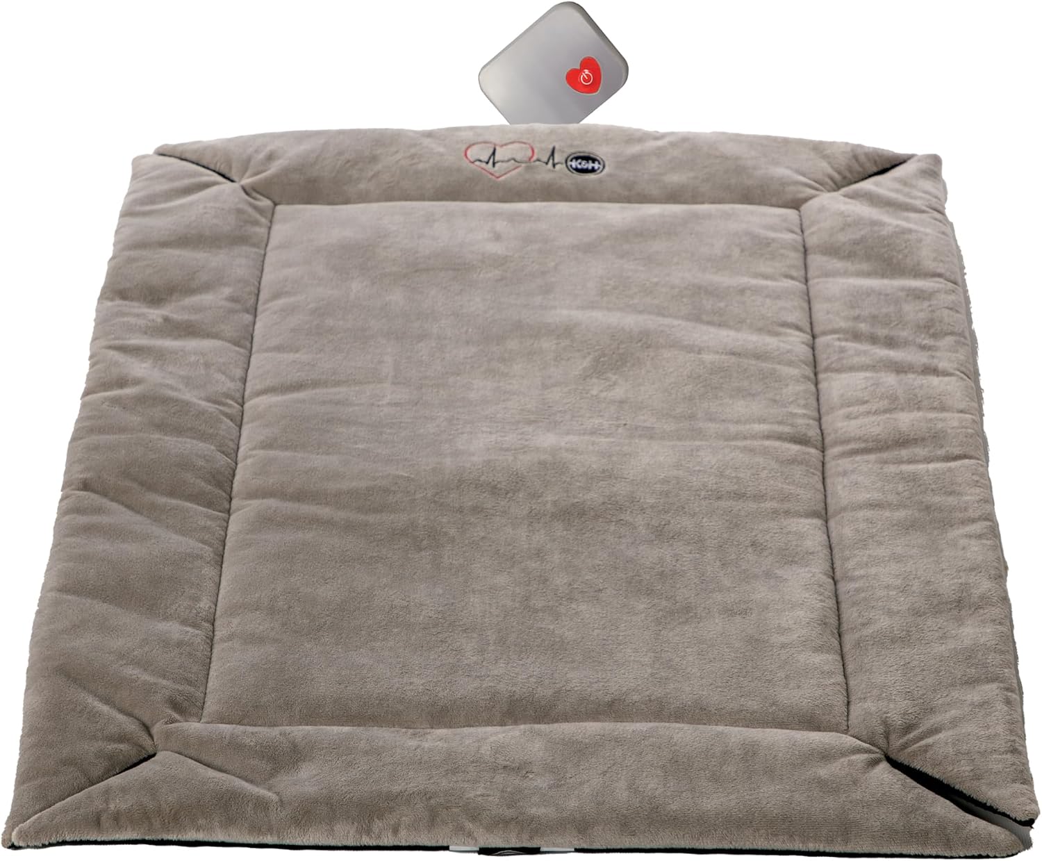 K&H Pet Products Mother’s Heartbeat Puppy Crate Pad Gray Fleece Medium/Large Breed beat 21 X 31 Inches
