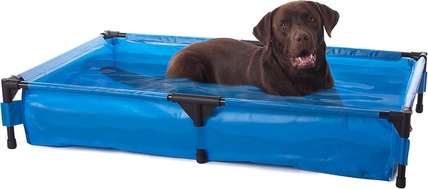 K&H Dog Pool, Portable Pet Bath, X-Large 50x32in, Chill Blue