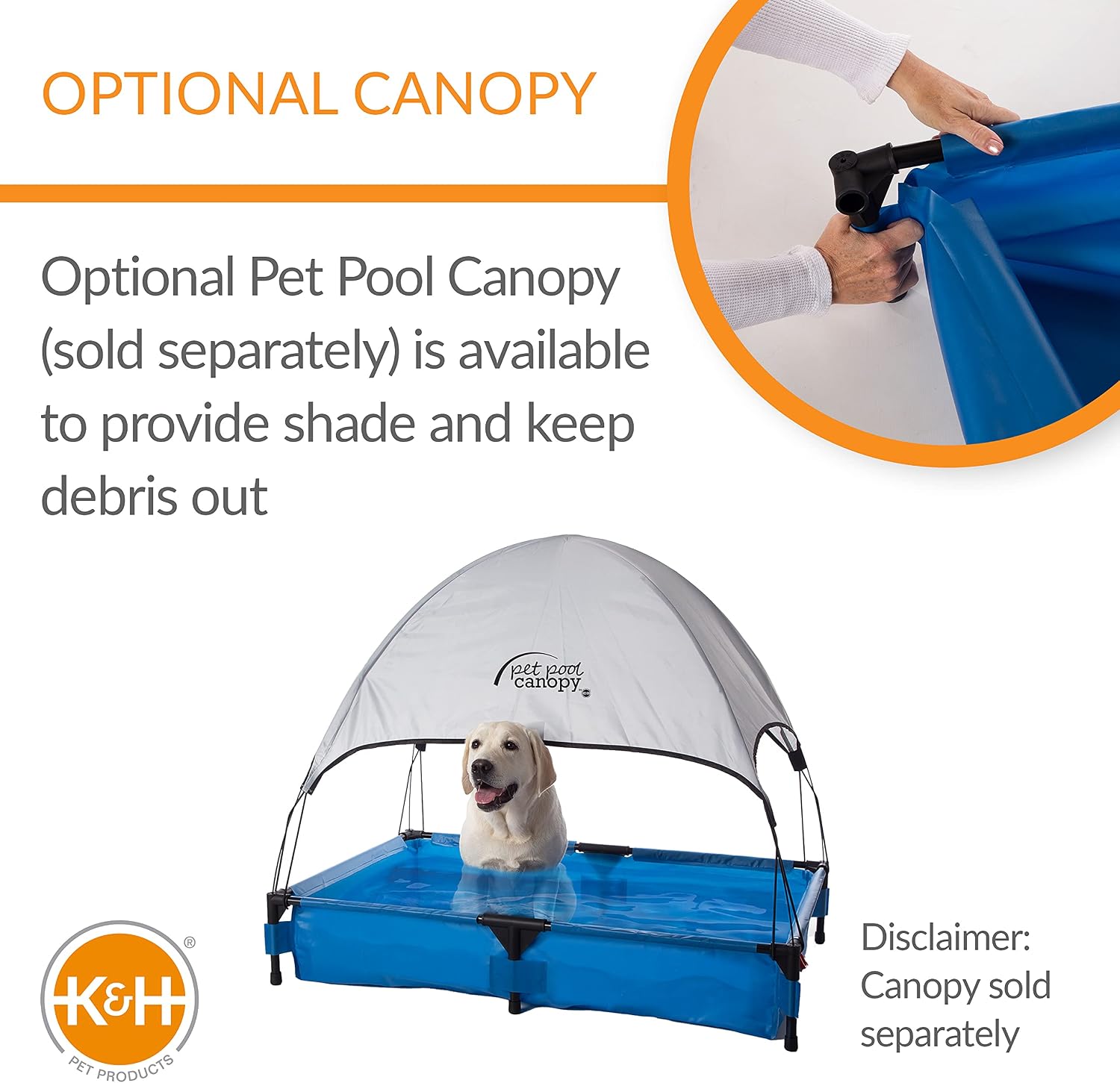 K&H Dog Pool, Portable Pet Bath, X-Large 50x32in, Chill Blue