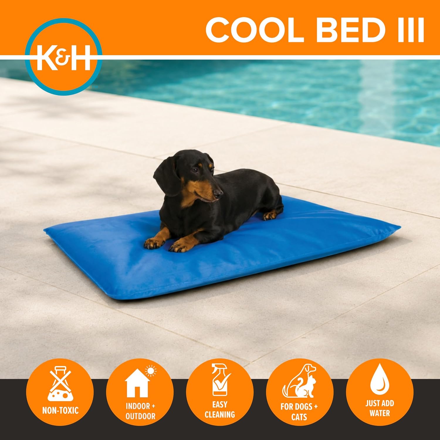 K&H Dog Cooling Mat, Cool Bed III - Small 24x17in Chill Blue