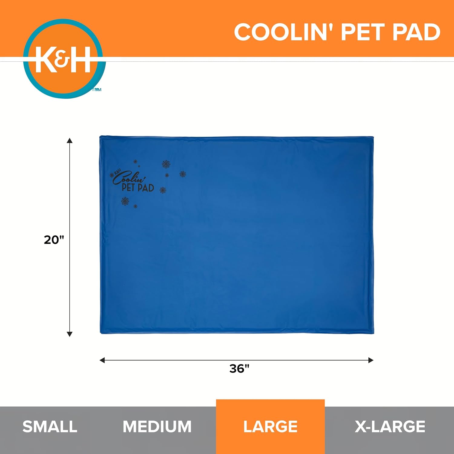 K&H Dog Cooling Mat, Coolin' Pet Pad, Large 36x20in Chill Blue