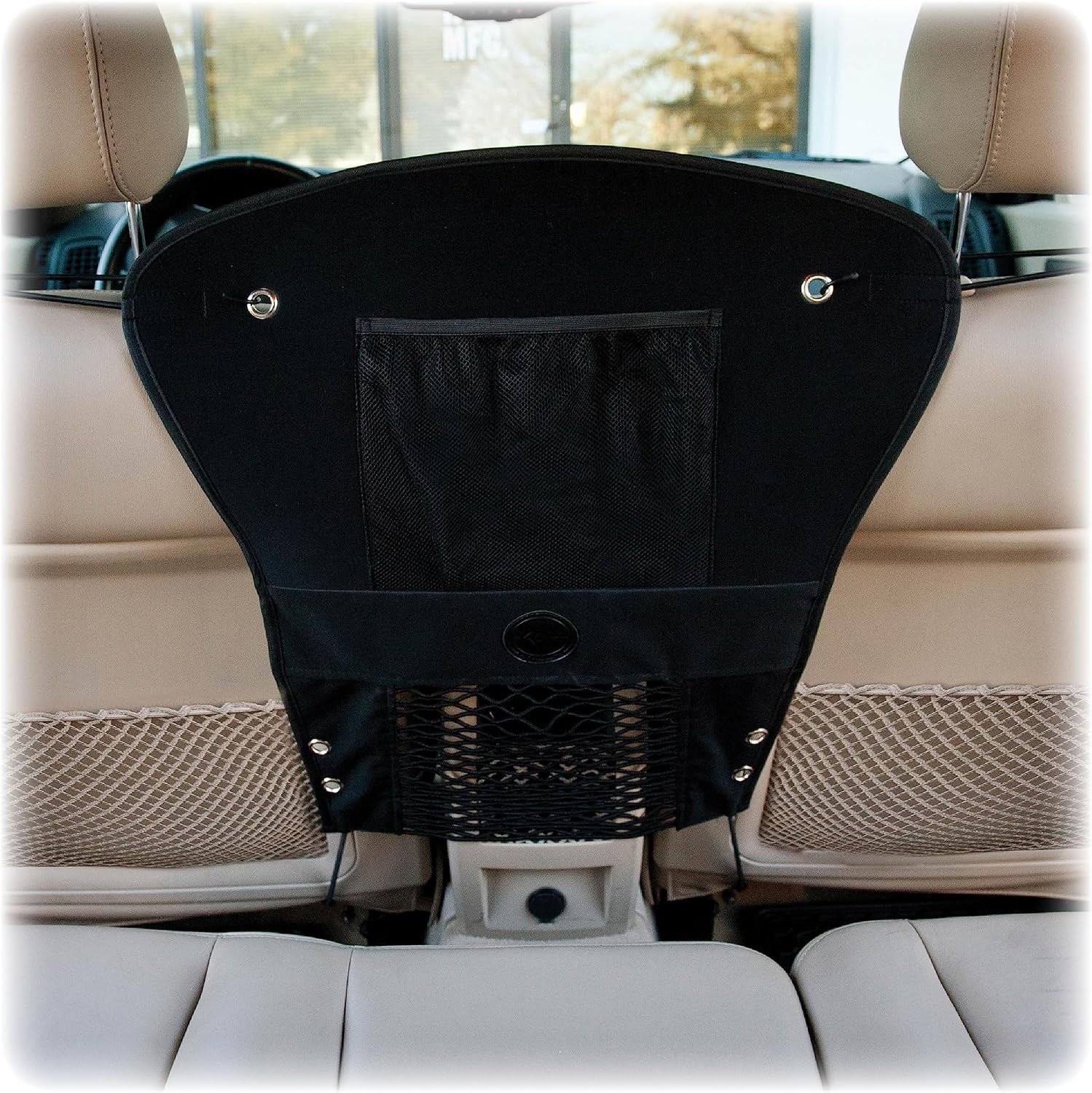 K&H Dog Car Barrier, Travel Safety Barrier w/ Universal Fit, 24x23in, Black