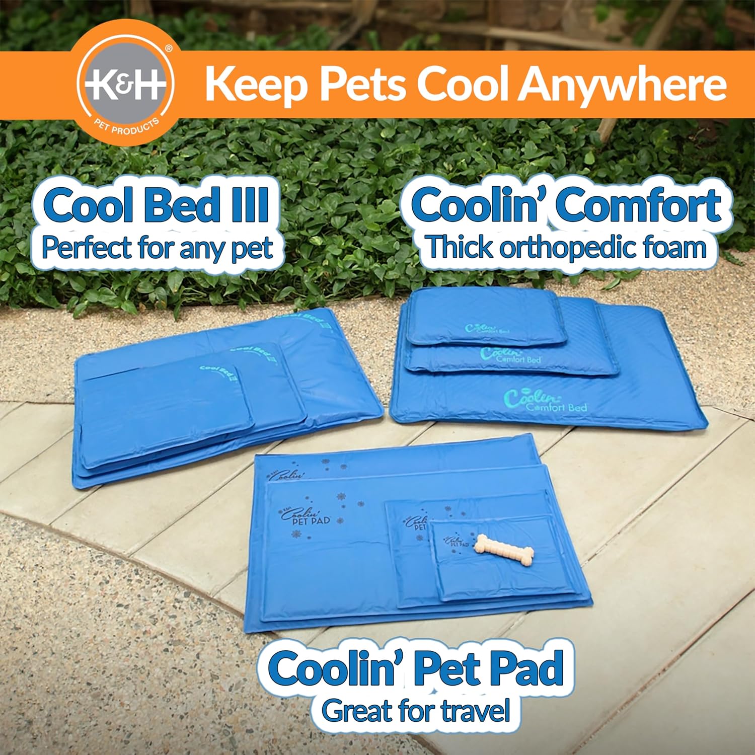 K&H Dog Cooling Mat, Cool Bed III - Large 44x32in Chill Blue