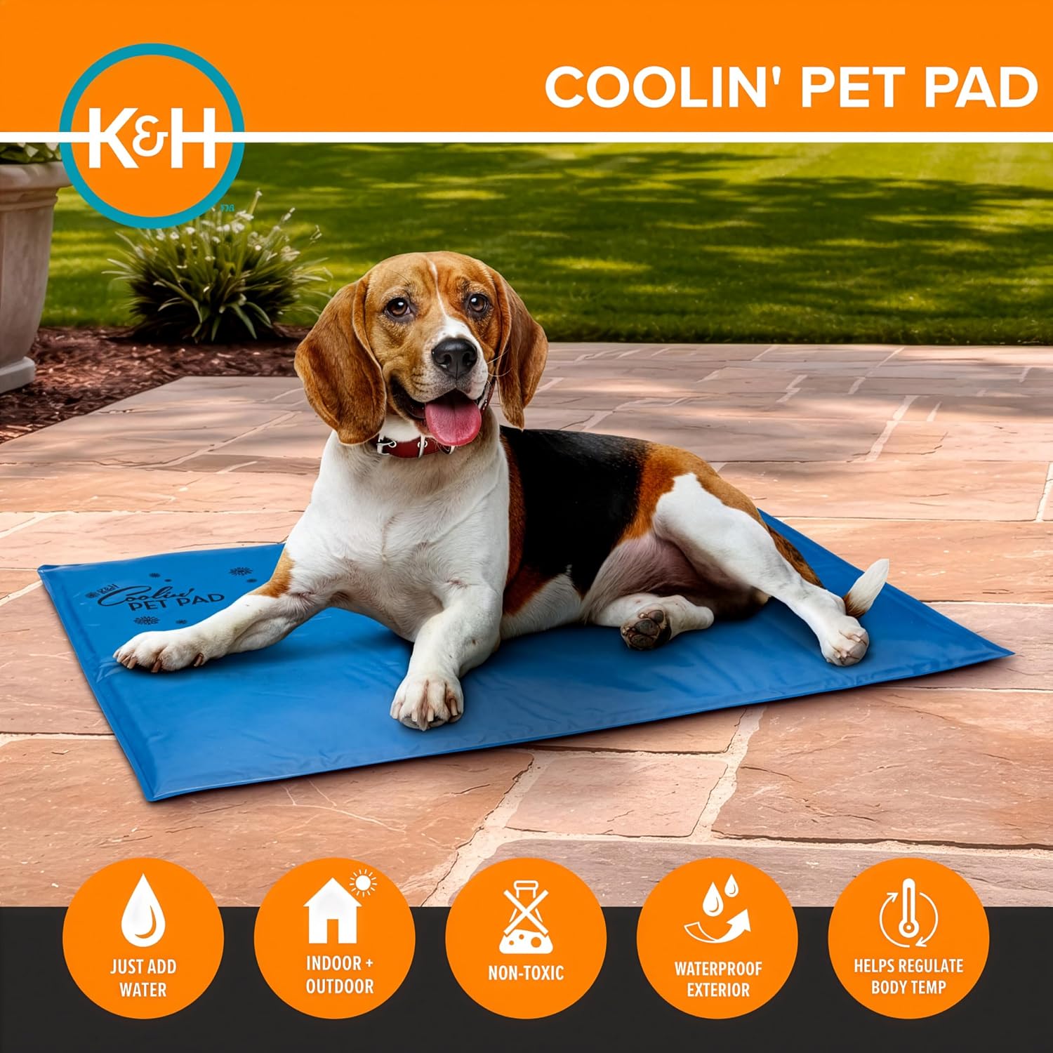 K&H Dog Cooling Mat, Coolin' Pet Pad - X-Large 38x27in Chill Blue