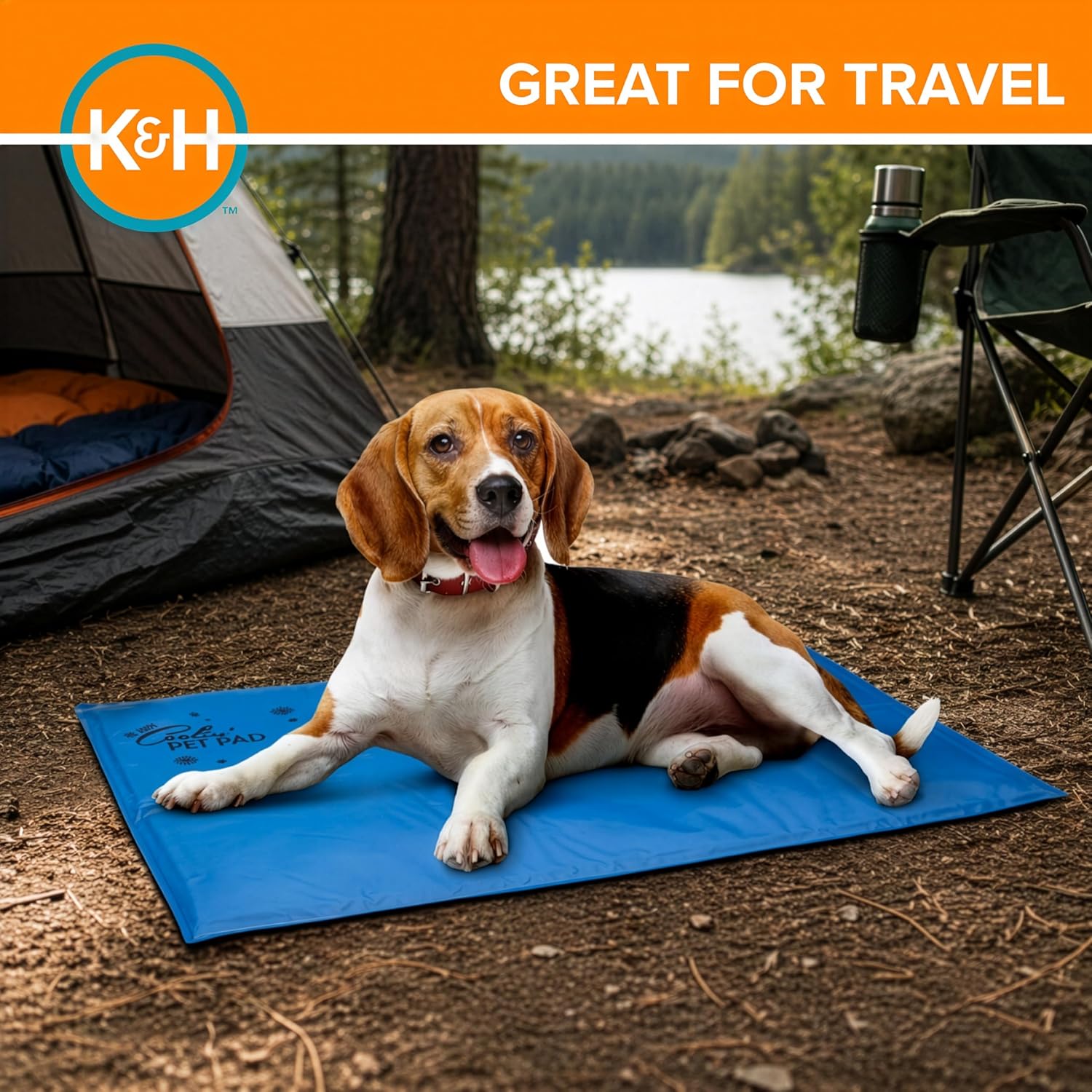 K&H Dog Cooling Mat, Coolin' Pet Pad - X-Large 38x27in Chill Blue