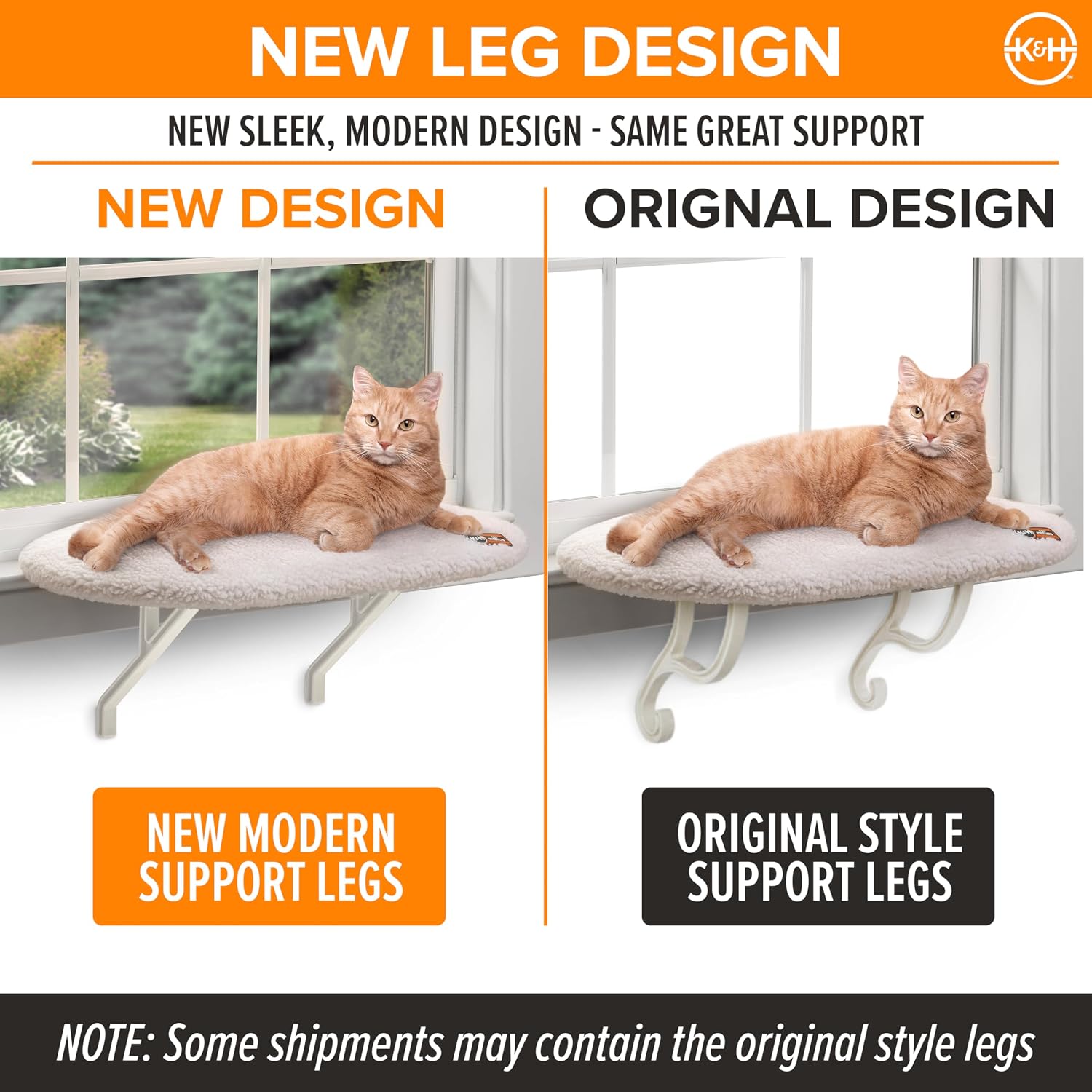 K&H Cat Window Perch, Unheated Kitty Sill, 24x14in, Fleece