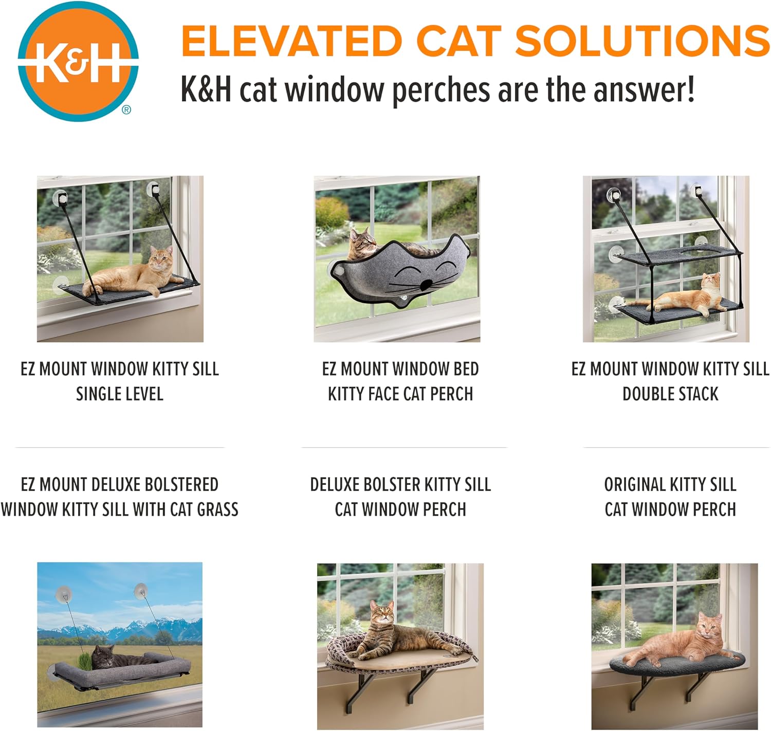 K&H Cat Window Perch, Unheated Kitty Sill, 24x14in, Fleece