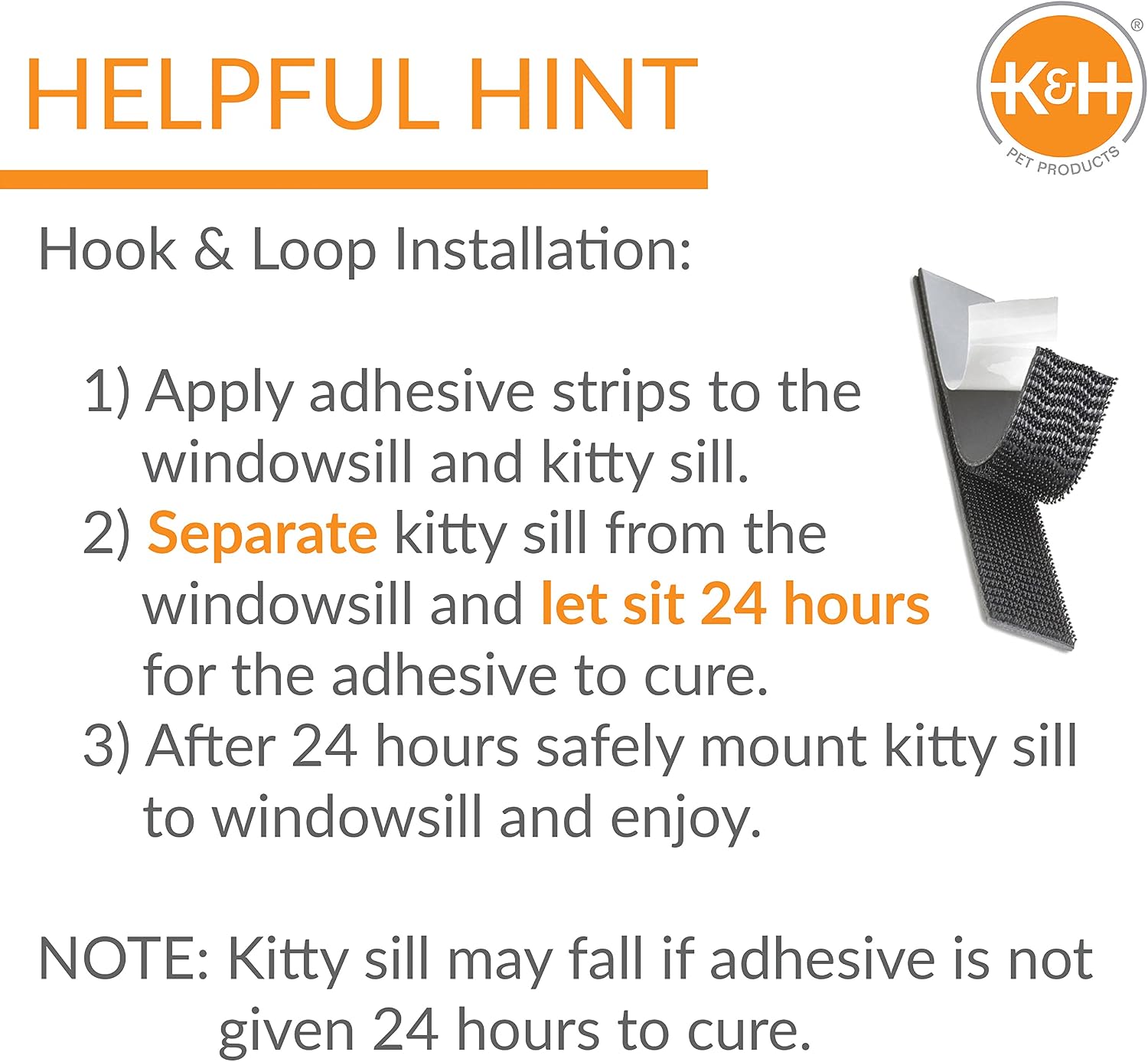 K&H Cat Window Perch, Unheated Kitty Sill, 24x14in, Gray Fleece