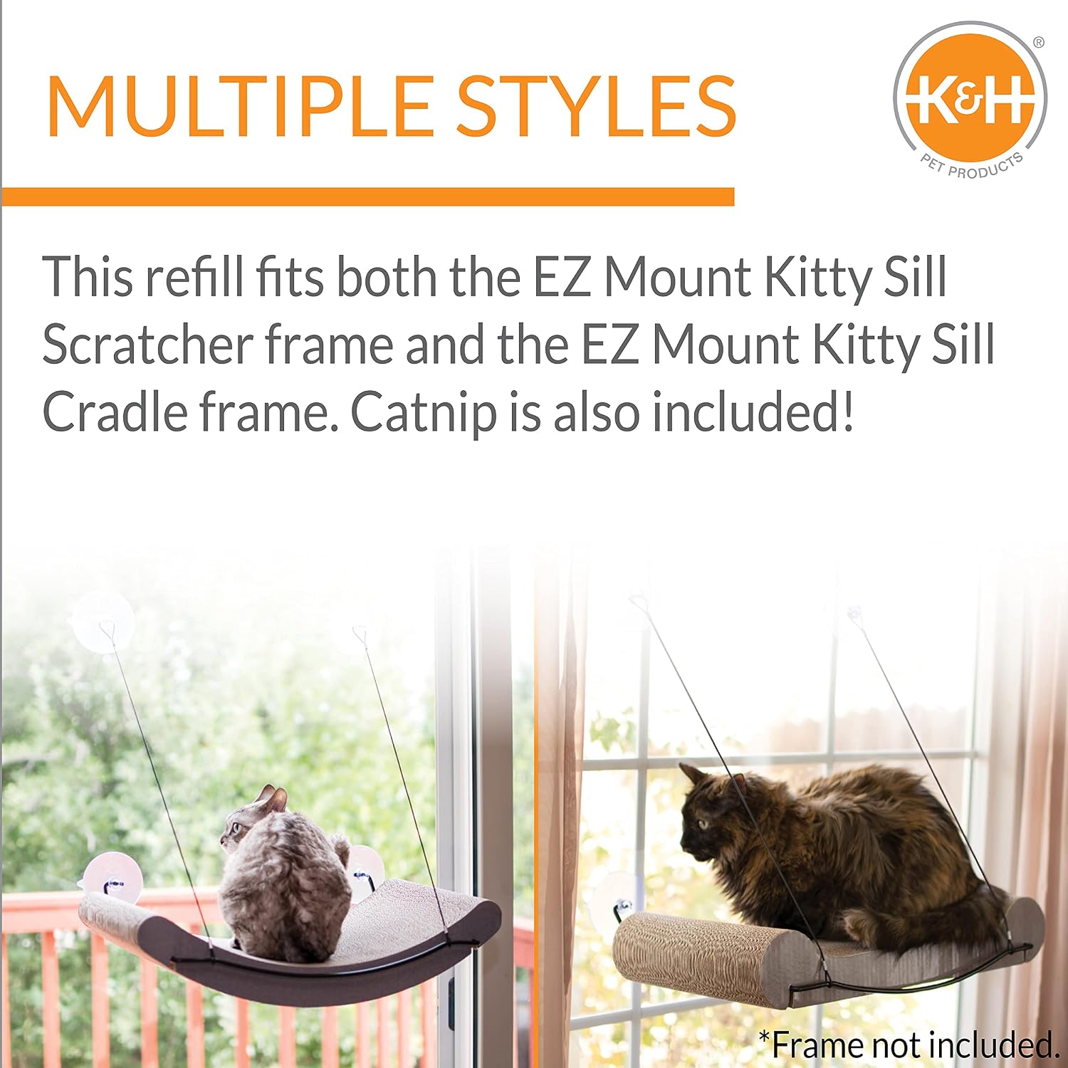 K&H Cat Window Perch, EZ Mount Window Scratcher Cradle REFILL ONLY, 20x11