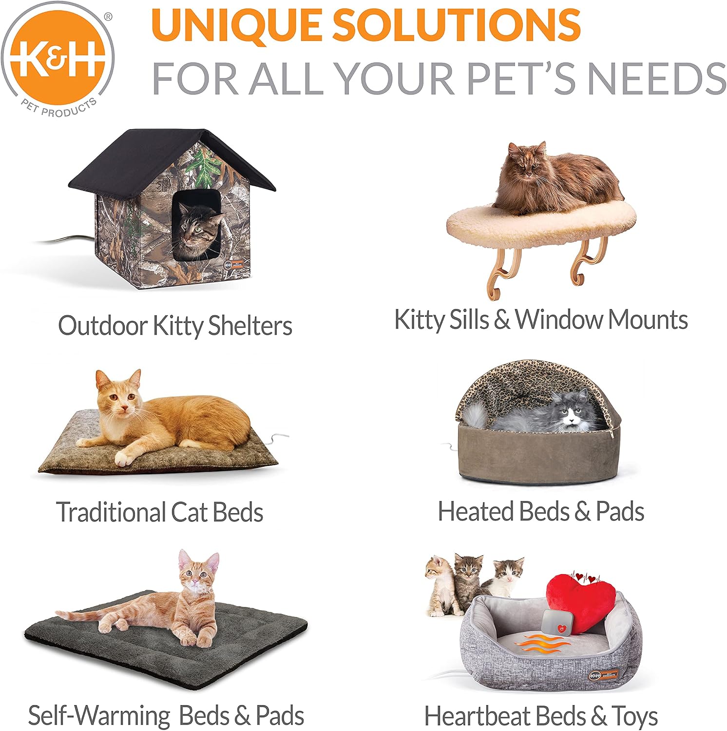 K&H Cat Window Perch, EZ Mount Window Penthouse Kitty Sill, 23x19in, Gray