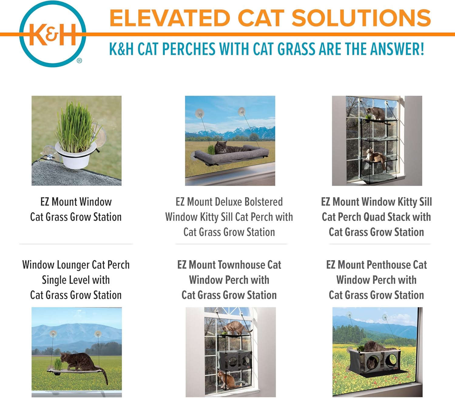 K&H Cat Grass Kit, EZ Mount Window Grass Grow Station, 5.25x4in, Black