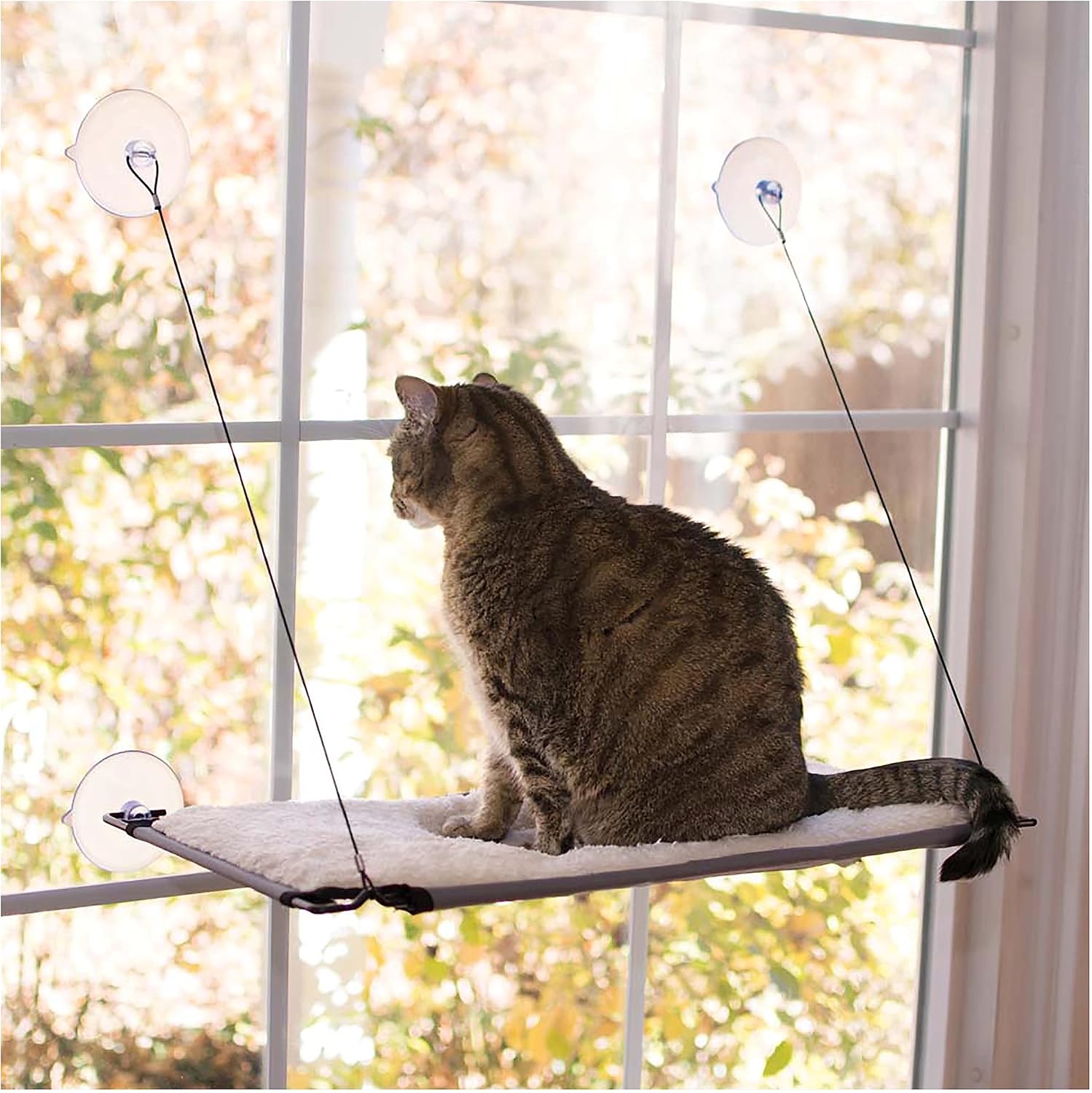 K&H Cat Window Perch, Lounger for Large Cats - 23x12in Fleece