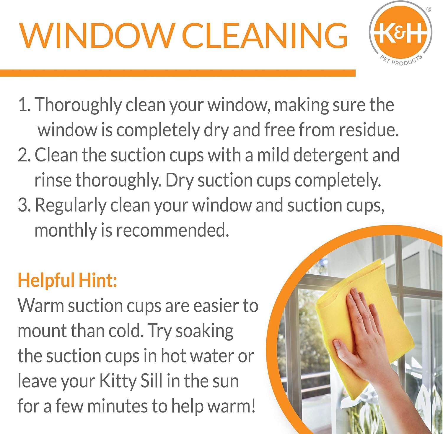 K&H Cat Window Perch, Lounger for Large Cats - 23x12in Fleece
