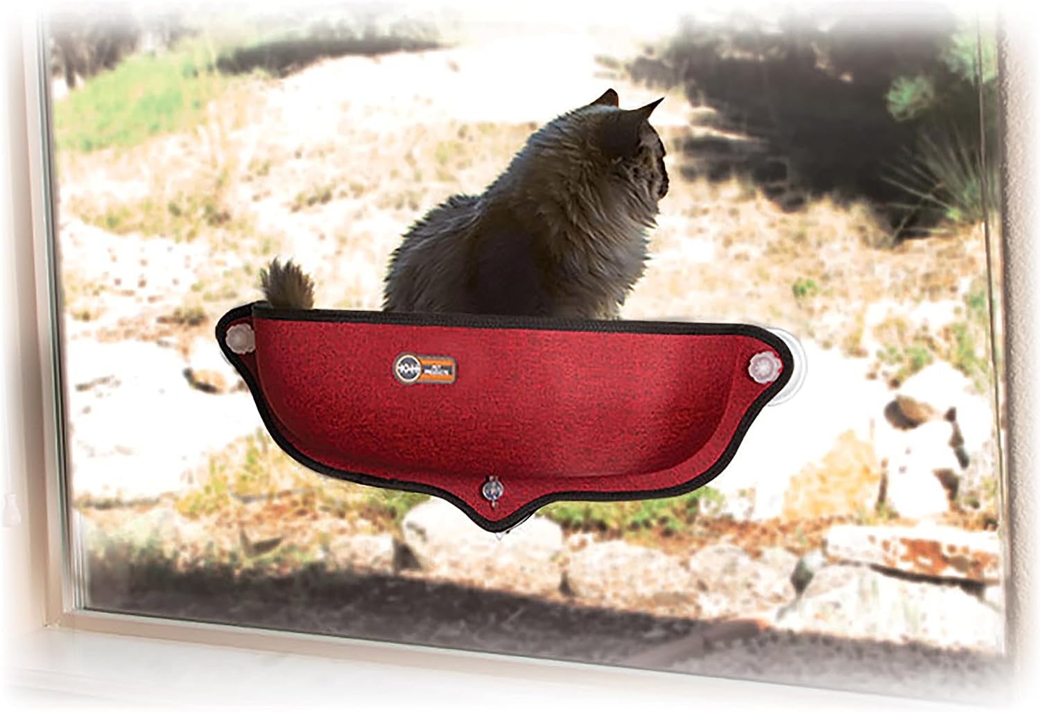K&H Pet Products EZ Mount Window Bed Kitty Sill Classy Red 27 X 11 X 6 Inches