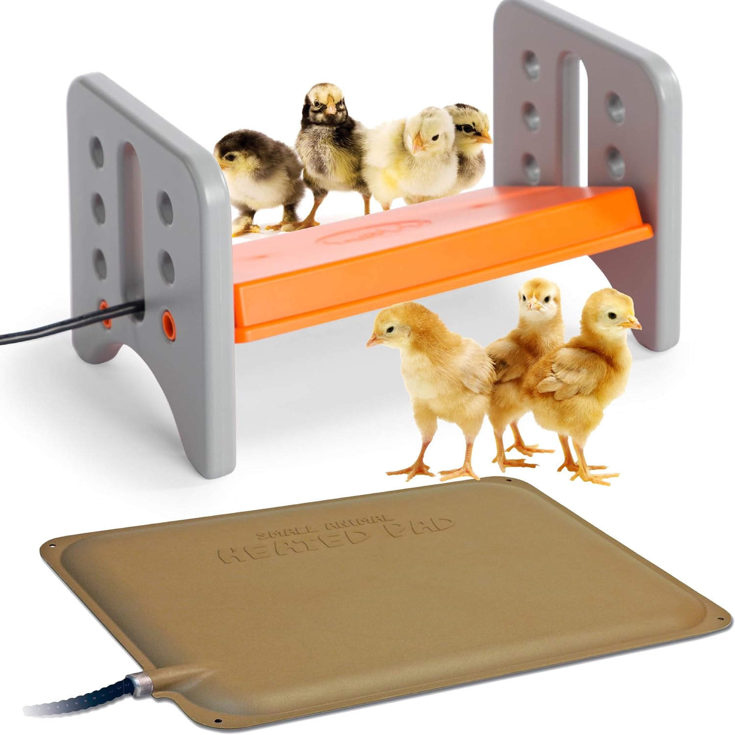 K&H Pet Products Bundle Chick Brooder Warming Kit Thermo Chicken Brooder Small + Thermo-Peep Heated Pad, Perfect Solution for Newly Hatched Chicks